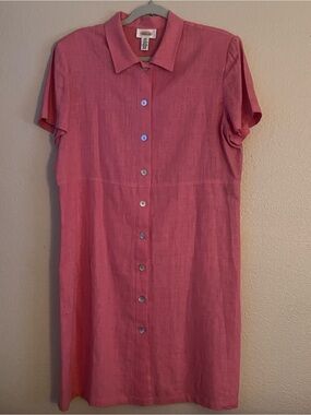Talbots Vintage Button Down Shift Dress, Size 14, Made in the USA